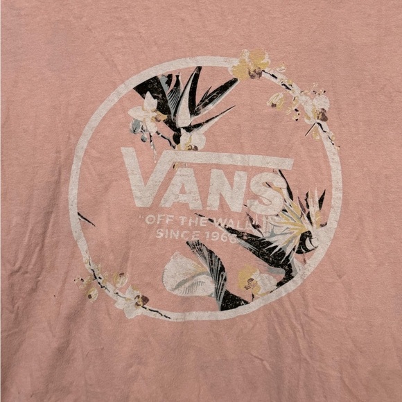Vans Off The Wall Pink Floral Soft Women’s XL Skate T-Shirt Retro High End - Picture 2 of 4